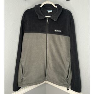 COLUMBIA FULL ZIPPER EVERYDAY WEAR TWO TONE CASUAL CLASSIC FLEECE JACKET SIZE XL